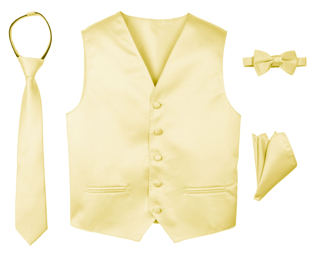 Boys' 4-Piece Satin Tuxedo Vest Set