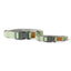 Linen Blend Dog Collar with Strong Buckle, Green Tea