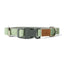 Linen Blend Dog Collar with Strong Buckle, Green Tea