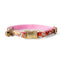 Cotton Floral Adjustable Cat Collar with Matt Gold Buckle and Bell, 03-Orange