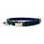 Velvet Adjustable Cat Collar with Metal Silver Chrome Buckle and Bell, Emerald
