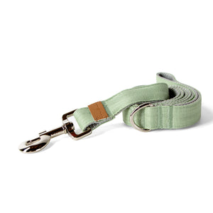 Linen Blend Dog Leash with D-Ring, 4.5 FT Walking Lead, Green Tea