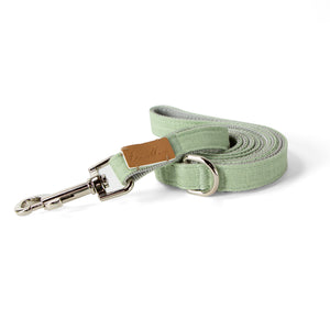 Linen Blend Dog Leash with D-Ring, 4.5 FT Walking Lead, Green Tea