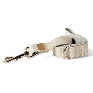 Linen Blend Dog Leash with D-Ring, 4.5 FT Walking Lead, Natural