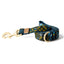 Cotton Floral Dog Leash with Matt Gold Metal Snap and D-Ring, 05-Blue