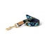 Cotton Floral Dog Leash with Matt Gold Metal Snap and D-Ring, 05-Blue