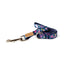 Cotton Floral Dog Leash with Shiny Chrome Silver Metal Snap and D-Ring, 14-Navy