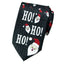 Men's Printed Microfiber Christmas Themed Tie, HoHoHo Black