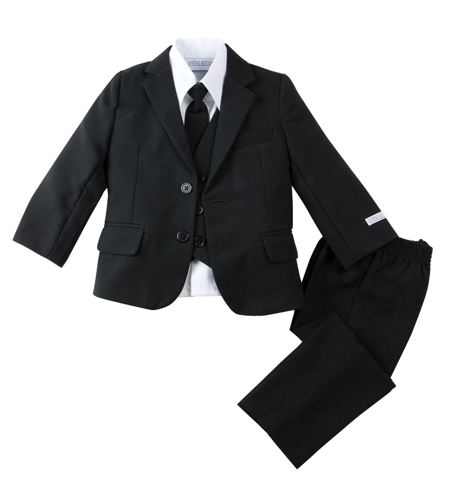 Boys' Black Modern Fit Suit Set
