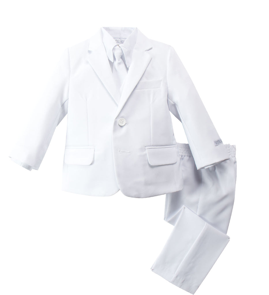 Boys' White Modern Fit Suit Set