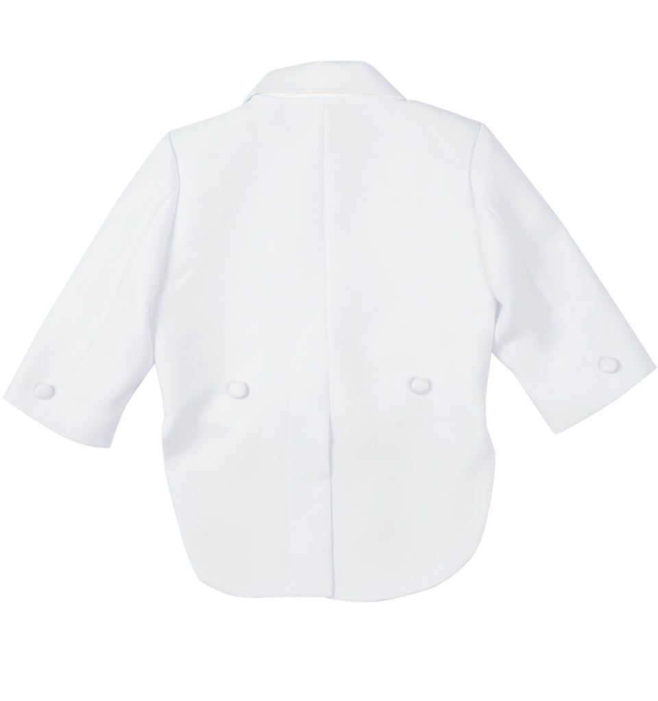 boys' white classic five-piece tuxedo tux set with tail jacket