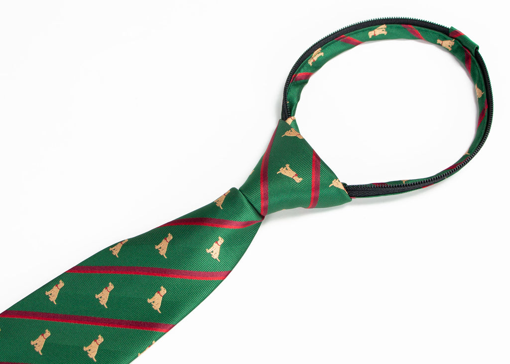 Boys' Microfiber Woven Labrador Christmas Tie