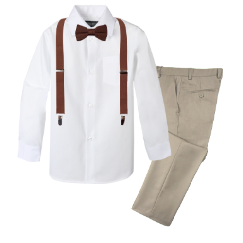 Boys' 4-Piece Customizable Suspenders Outfit - Customer's Product with price 65.95 ID b4R_mKBBD4CkuTg8LtmqZv9O