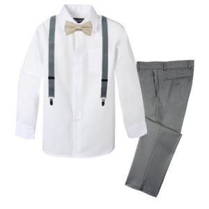 Boys' 4-Piece Customizable Suspenders Outfit - Customer's Product with price 52.95 ID y2X0NQXxzz2uhH2gPwSPrWCS