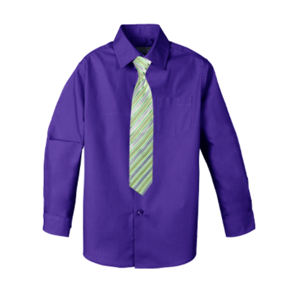 Boys' Customizable Cotton Blend Dress Shirt and Tie Set - Customer's Product with price 23.95 ID bO7dfydF1Nq2mgeaWSsMV25P