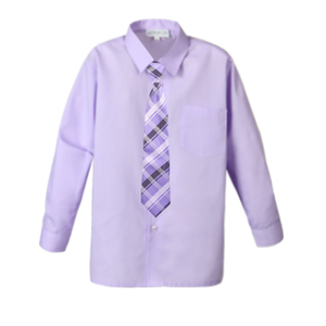 Boys' Customizable Cotton Blend Dress Shirt and Tie Set - Customer's Product with price 24.95 ID 66HF1tERziZbjZel6HjDKjLY